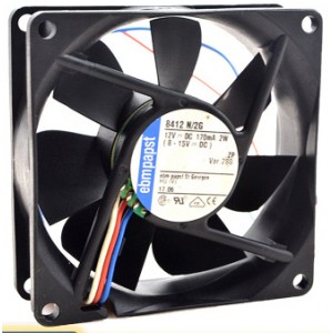 Ebmpapst 8412N/2G 12V 170mA 2W 3wires Cooling Fan